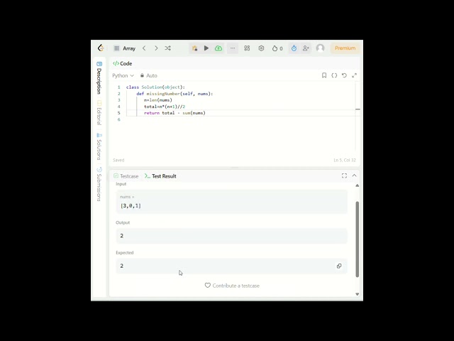 LeetCode| Missing Number | Python 🔴| #coding #python #programming  #correctcoding #leetcode