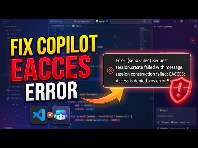 Fix VS Code Permission Denied & GitHub Copilot Failed Session