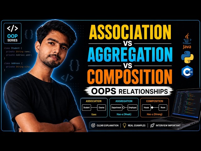 Association vs Aggregation vs Composition | OOPS Relationships | OOPS Zero to Hero 30 | CodiXo