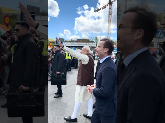 Loud cheers across Sweden for PM Modi! | #shorts