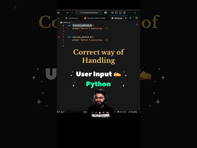 Correct way of handling user input in Python with match case #python #coding #programming