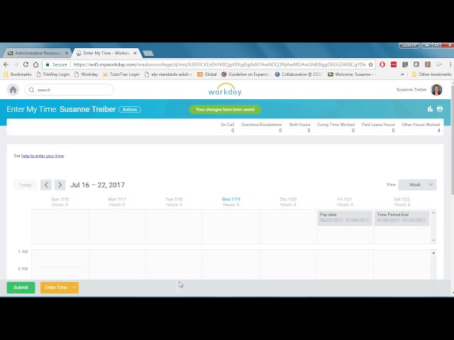 Submitting Hours in Workday
