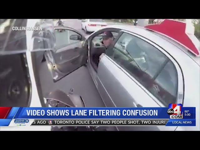 Video of confrontation between motorcyclist and driver highlights confusion about new lane filtering