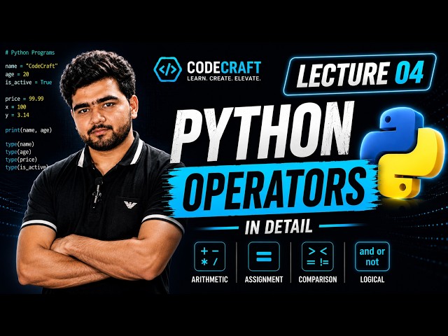 Python Operators Explained for Beginners 🐍 | Arithmetic, Comparison, Logical & More | Lecture 04