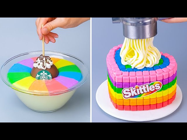 Top 100+ Fancy Rainbow Cake Decorating 🌈 Classic Cake Decorating Recipe with Cream Rainbow Frosting