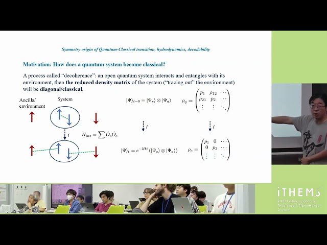 Symmetry origin of the quantum-classical transition, hydrodynamics, and decodability
