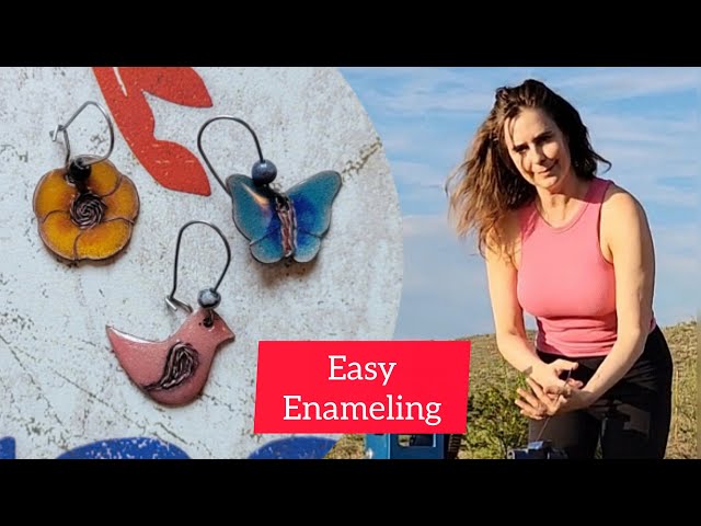 Make Filigree Enamel Earrings with Me(Enameling techniques, Jewelry Tutorial)