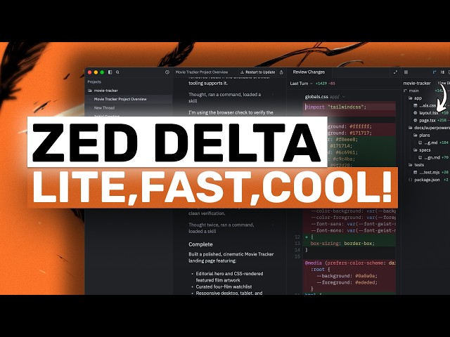 Zed Delta (Fully Tested): The FASTEST,LIGHTEST & Git Alternative AI AGENT is ACTUALLY GOOD!