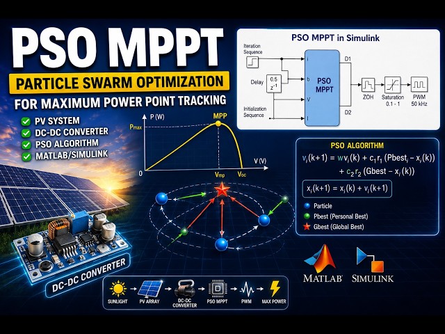 PSO MPPT in MATLAB Simulink | Particle Swarm Optimization for Maximum Power Point Tracking