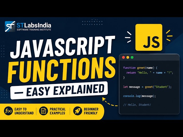 JavaScript Functions Explained Easily | Functions in JavaScript for Beginners | STlabsindia