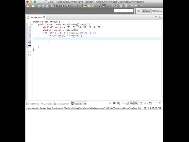 Find the Maximum and Minimum values in an Array (Java)