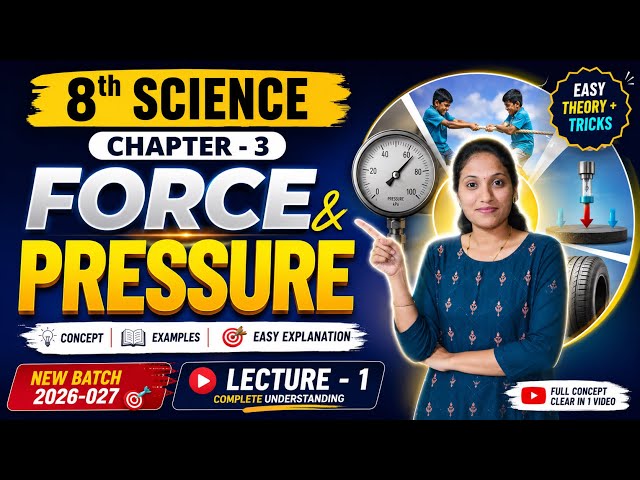 Class8 Science | 3.Force And Pressusre |Lecture-1| MH Board 2026-27