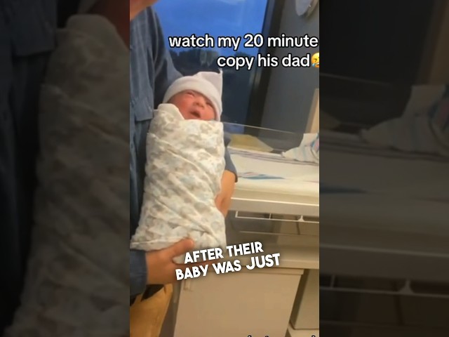 This newborn baby really copied his dad 😂