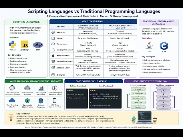 Distinct Role between scripting and compiled programming languages for beginners