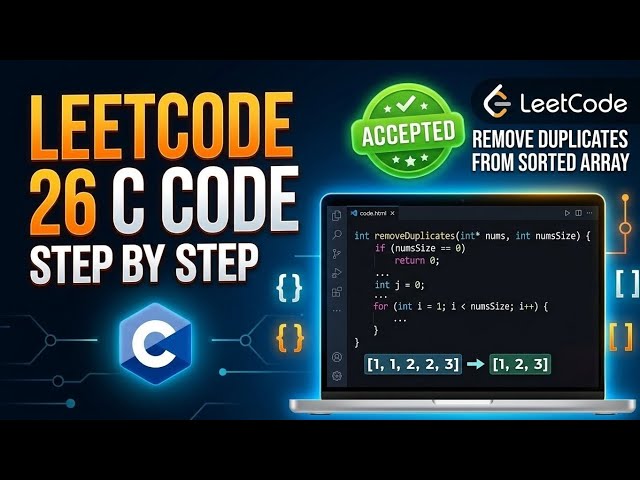 LeetCode 26 C Solution | Code Explanation Line by Line