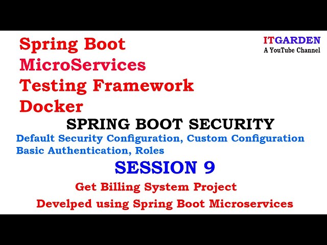Spring Boot Security Security Configuration, Basic Authentication and Roles with Practical SESSION9