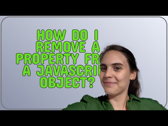 How do I remove a property from a JavaScript object?