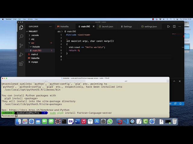 VS Code on MacOS for C, C++, and Fortran Part II