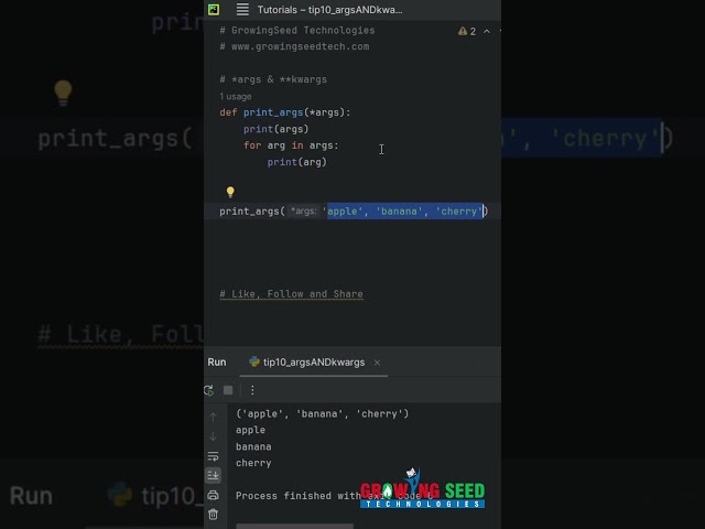Master Python's *args and **kwargs for ultimate function flexibility! #python #python3 #coding