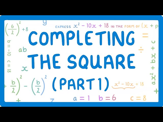GCSE Maths - How to Factorise Quadratics by Completing the Square (Part 1 - Factorise When a=1)