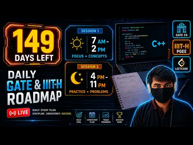 7 AM to 11 PM Live Grind Session 1 | 149 Days to Top 7 IITs & IIITH PGEE