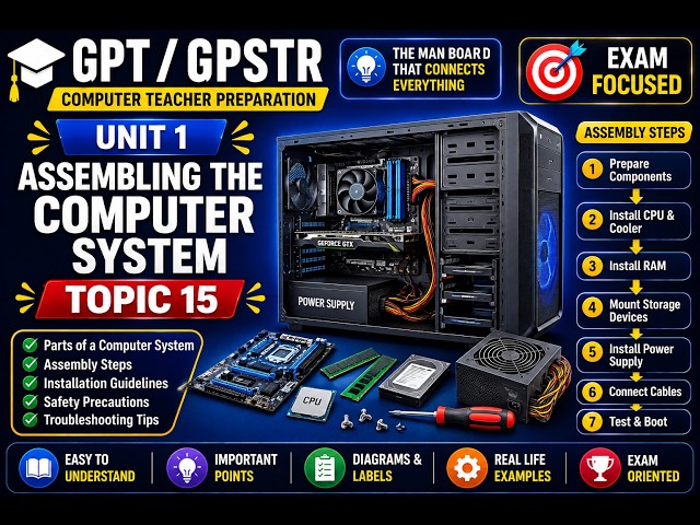 Assembling a Computer System | GPT/GPSTR Computer Teacher 2026 Preparation