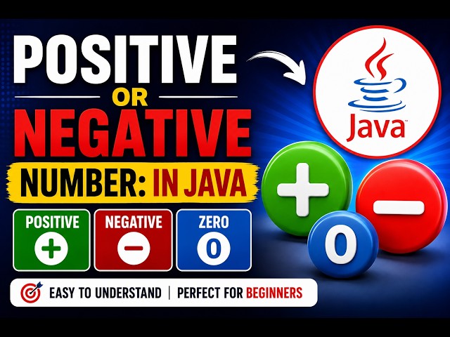 Java Program to Check Whether a Number is Positive, Negative, or Zero | Java Tutorial for Beginners