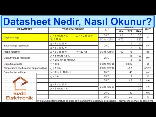 Datasheet (Bilgi Kağıdı) Nedir, Nasıl Okunur? #10