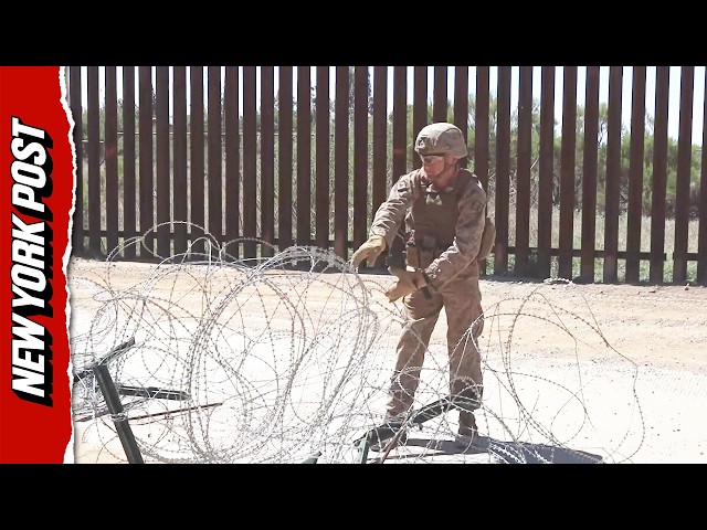 Watch US Marines Reinforce Border Wall in Arizona
