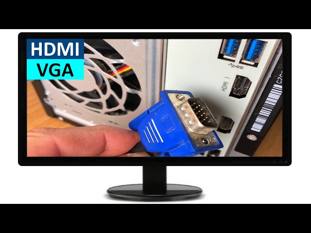 How to connect HDMI PC to a VGA Monitor using 1080P HDMI to VGA Converter
