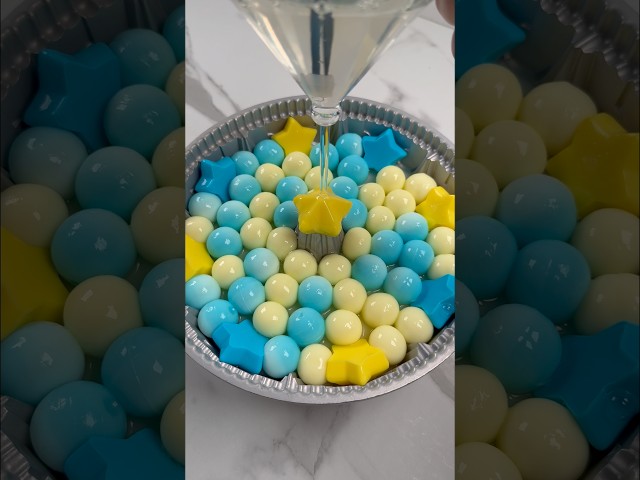 let’s make blue & yellow jelly cake 💛🩵💛🩵 #asmr #dessert #jelly #satisfying #sweet