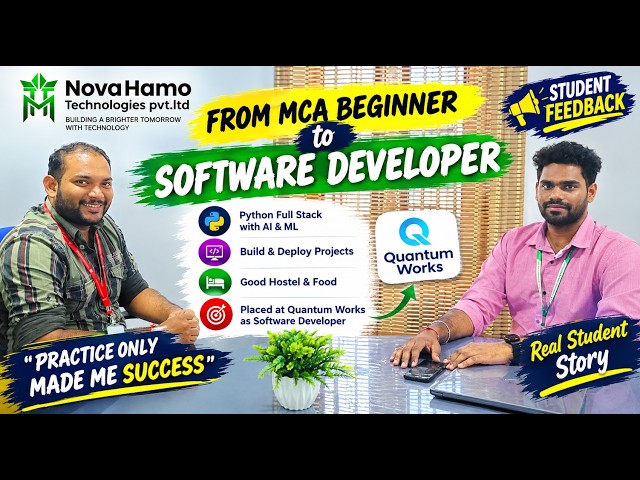 From MCA Beginner to Software Developer | Real Student Success Story | Python Full Stack AI & ML