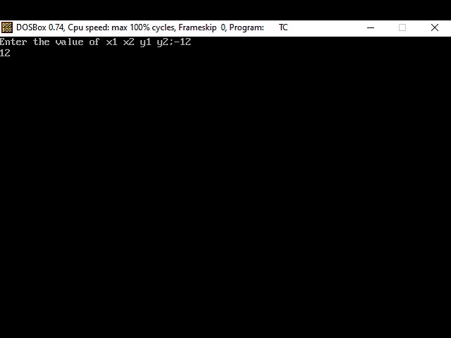 Distance between two point in c programming
