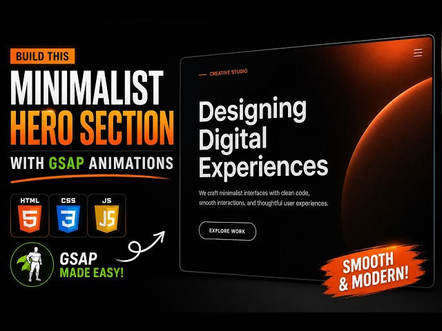 Build a Minimalist Hero Section with GSAP Text Animation | Step-by-Step Tutorial