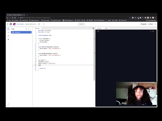 Editing documents using pass-by-reference and pass-by-value parameters in C++