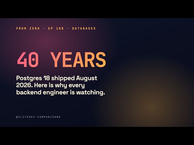 Postgres 18 just shipped. Async I/O, native UUIDv7, why every backend runs on it.