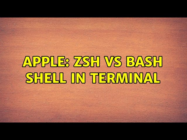 Apple: Zsh vs Bash shell in Terminal (2 Solutions!!)