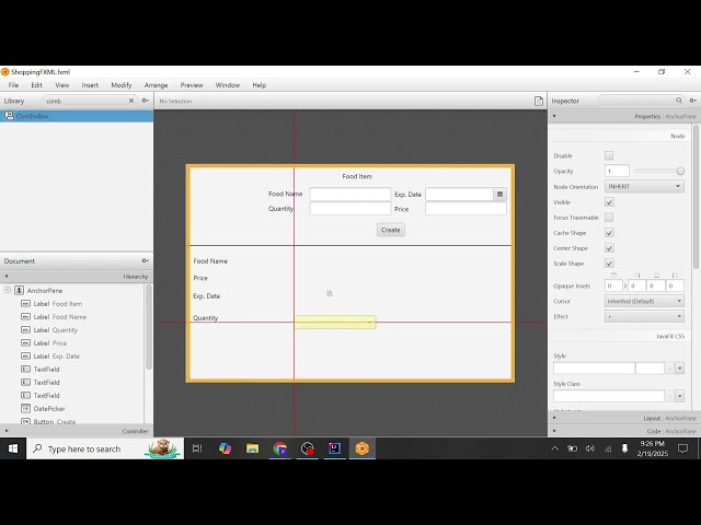 Shopping Cart App project with JavaFX