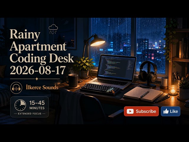 Rainy Apartment Coding Desk — 19 Min Night Lo-Fi for Deep Work | İlkerce Sounds
