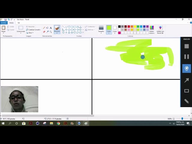 Preparatoria - Barra de colores y pinceles en Paint