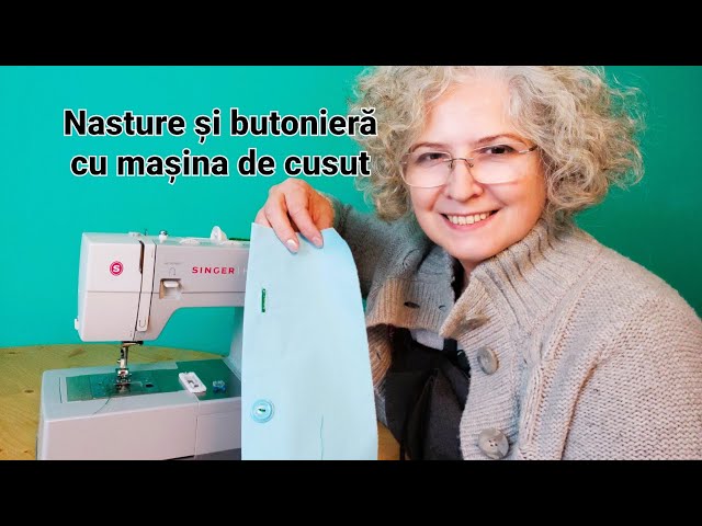 Button and buttonhole with sewing machine