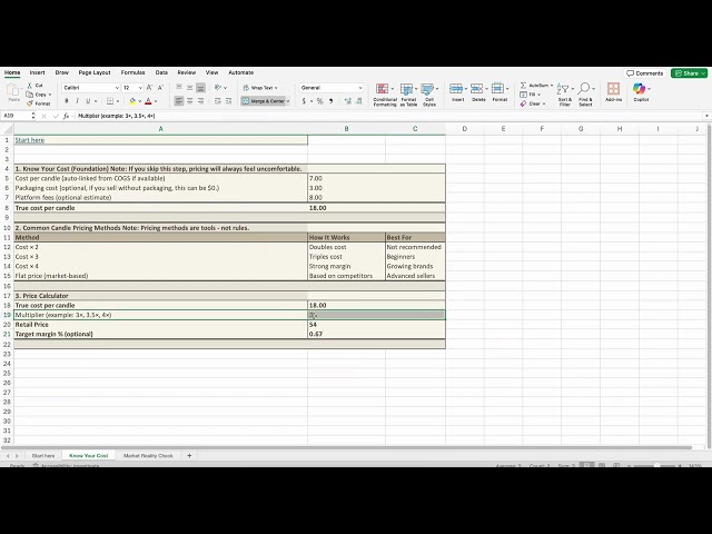 Candle Pricing Calculator Explained, How to Price Candles Beginner Guide