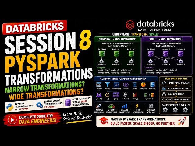 Databricks Session 8 : PySpark Transformations Explained 🔥 | Narrow vs Wide Transformations