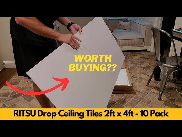 RITSU Drop Ceiling Tile 2ft x 4ft, Easy Drop in, Waterproof Washable and Fire Rated | Worth Buying?