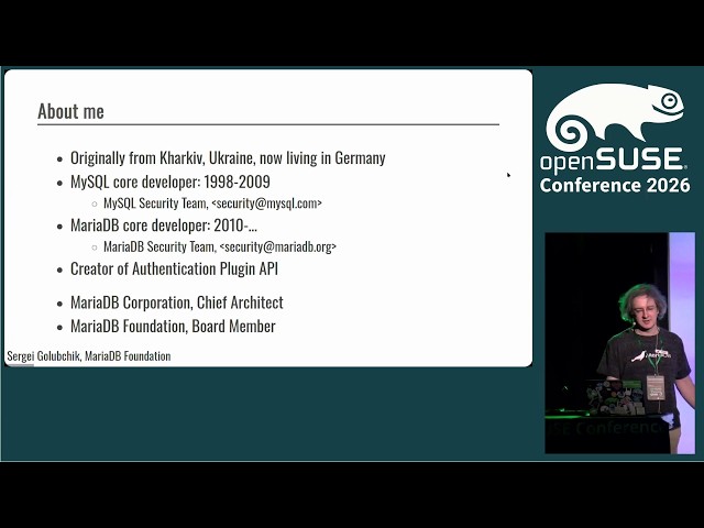 openSUSE Conference 2026 - MariaDB 11.8 Protocol Security — It just works