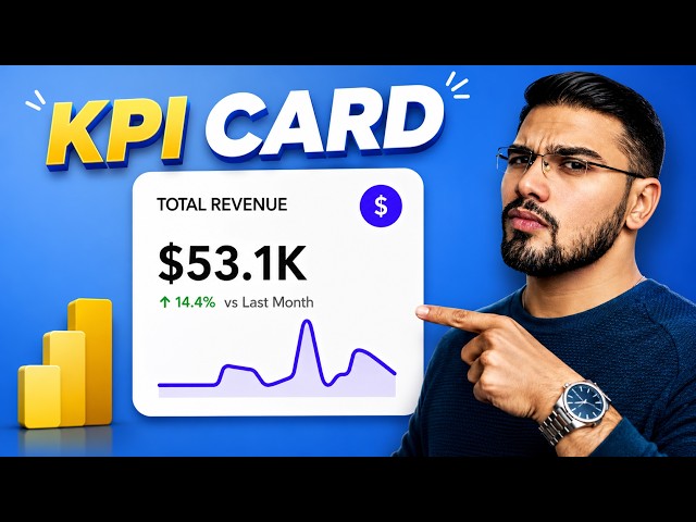 How to create a KPI Card Visual in Power BI | Modern KPI Card Design