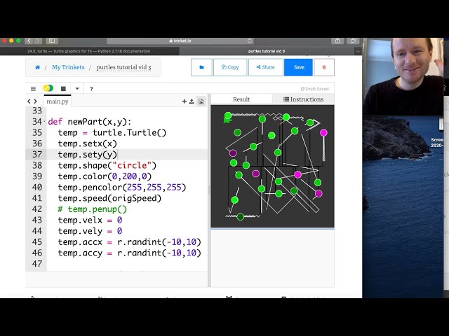 python: turtle particle collisions - 3
