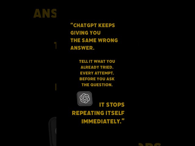 Fix : tell ChatGPT what you already tried. Every single attempt. Before the question.#chatgpt #tech