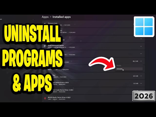 How To Uninstall Programs and Apps in Windows 11 - 2026