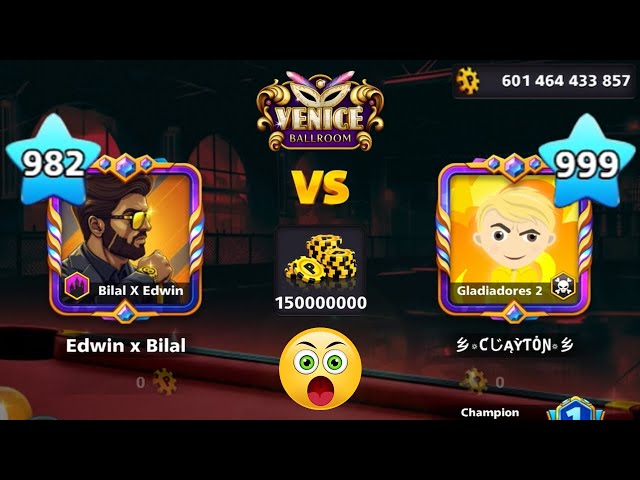 Level 999 vs 982 Level 😱😱 in Venice 150M Table - 8 ball pool